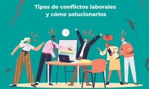 Ilustración de personas discutiendo en una oficina, mostrando cómo resolver conflictos laborales entre compañeros.