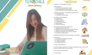 La imagen muestra el índice de "Programación de Aula" de Mireia Jiménez, detallando cuántos temas son las oposiciones de magisterio, incluyendo introducción, elementos curriculares y evaluación.