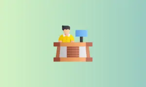Ilustración de un funcionario en un escritorio, representando la diferencia entre funcionario y funcionario de carrera.