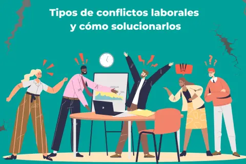 Ilustración de personas discutiendo en una oficina, mostrando cómo resolver conflictos laborales entre compañeros.