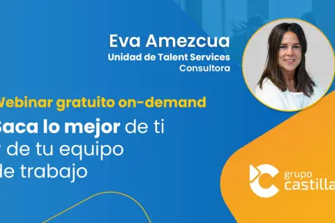 Webinar gratuito "Saca lo mejor de ti y de tu equipo" con Eva Amezcua. Diseño enfocado en usabilidad y accesibilidad.