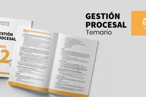 Temario de Gestión Procesal con el tema 2 destacado. Ideal para preparar exámenes anteriores de gestión procesal.
