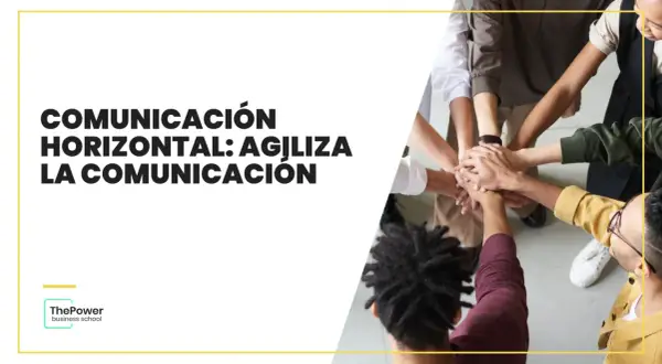 Manos unidas en equipo, simbolizando la **comunicación horizontal** y la colaboración.