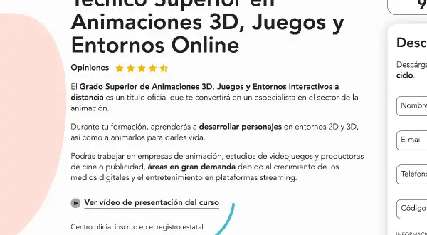 Estudia Animaciones 3D, Juegos y Entornos Online. Cursos acreditados con título oficial para especializarte en el sector.
