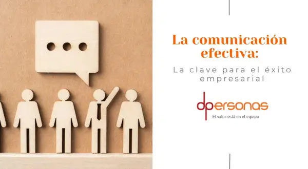 Figuras de madera representan un equipo y un bocadillo de diálogo, simbolizando la **comunicación laboral** efectiva como clave del éxito empresarial.