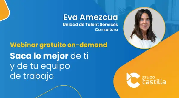 Webinar gratuito "Saca lo mejor de ti y de tu equipo" con Eva Amezcua. Diseño enfocado en usabilidad y accesibilidad.