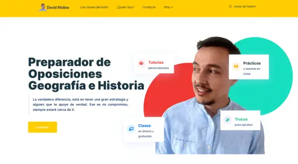 David Molina, preparador de oposiciones profesor historia, ofrece tutorías, clases y trucos para aprobar.