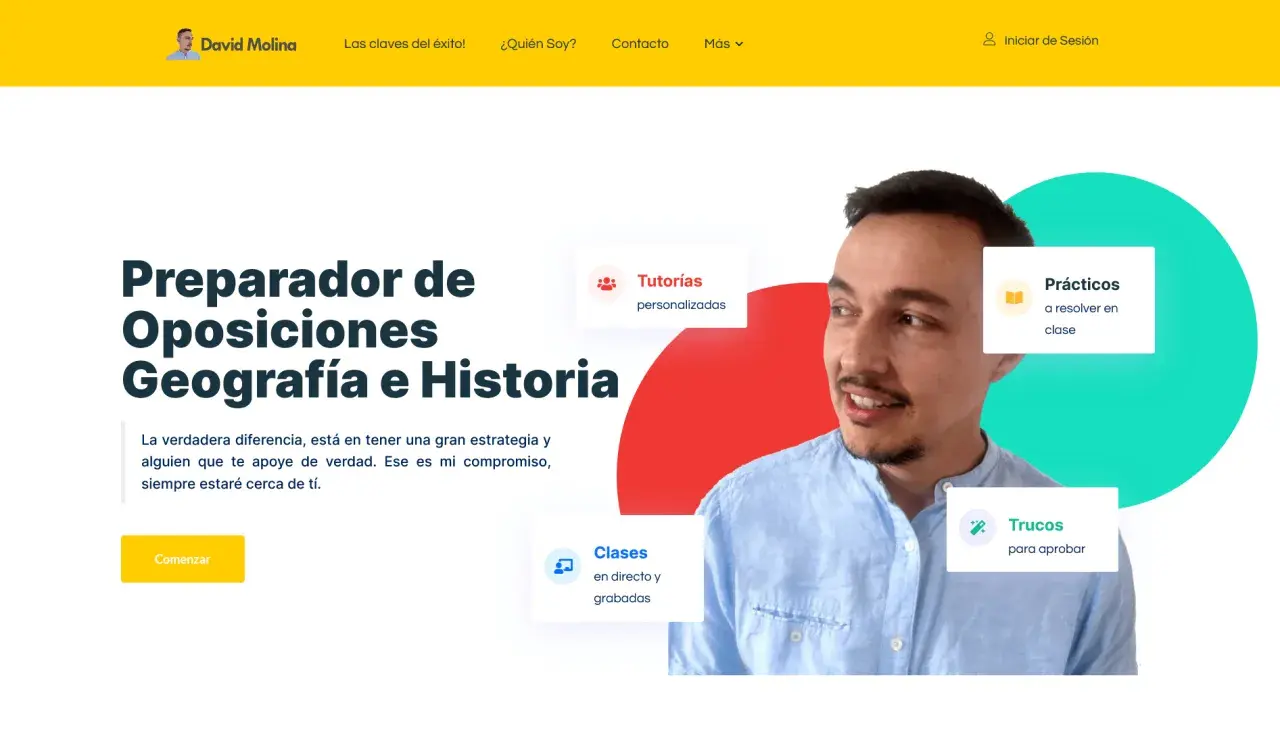 David Molina, preparador de oposiciones profesor historia, ofrece tutorías, clases y trucos para aprobar.
