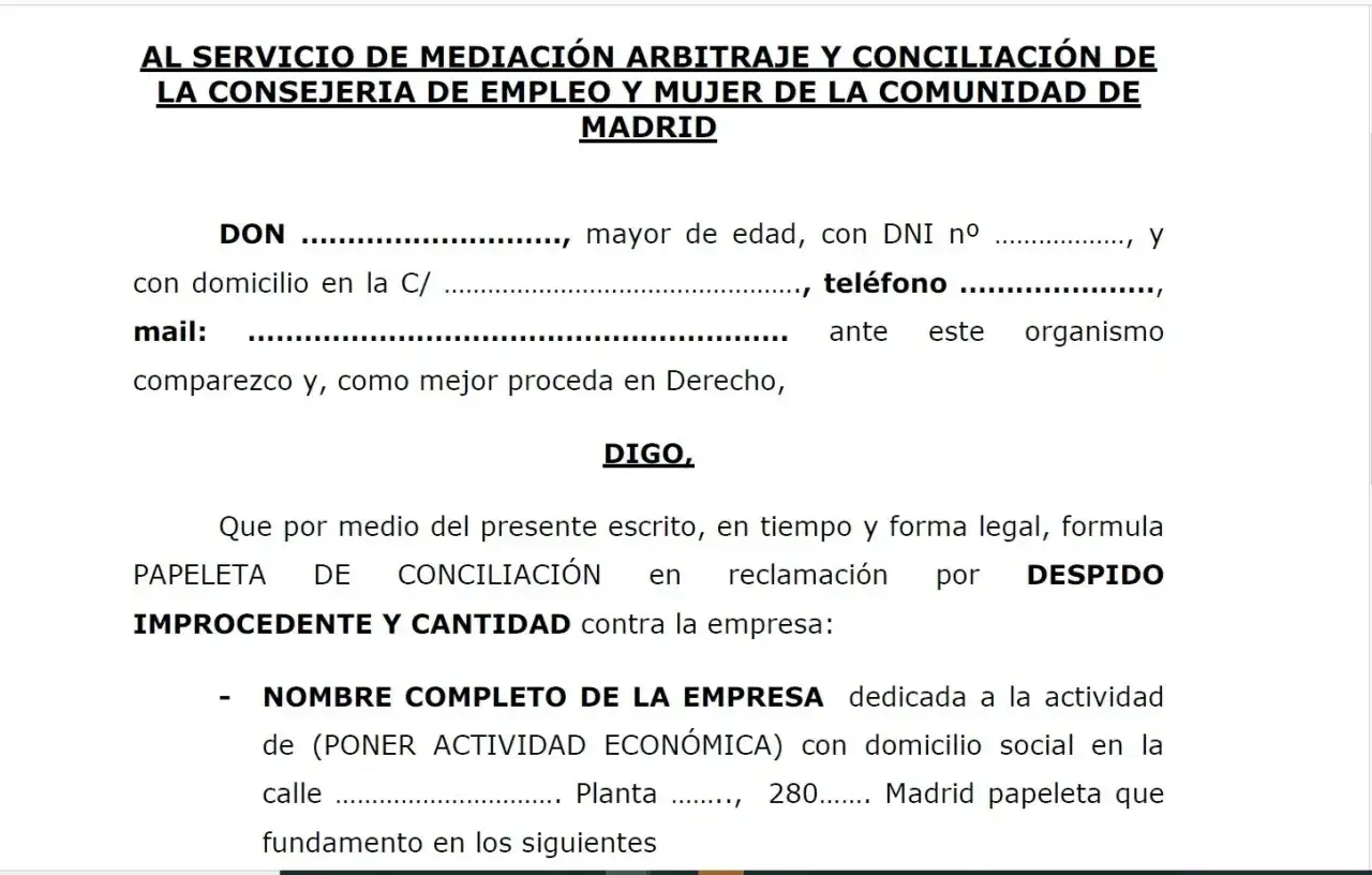 Documento de conciliación por despido improcedente. Pregunta: cuanto tiempo tengo para reclamar un finiquito.