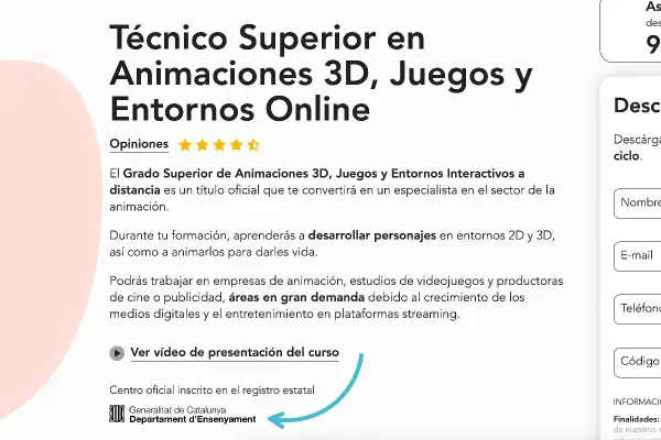 Estudia Animaciones 3D, Juegos y Entornos Online. Cursos acreditados con título oficial para especializarte en el sector.