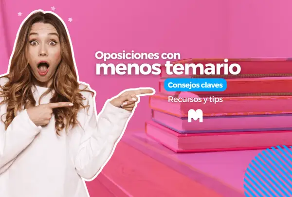 ¡Sorprendente! Mujer señala "Oposiciones con menos temario", consejos clave y recursos. ¡Prepara tus oposiciones sin méritos adicionales!