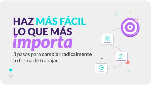 Tres pasos para cambiar tu forma de trabajar y lograr trabajar eficientemente: enfoque, apalancamiento y expansión.