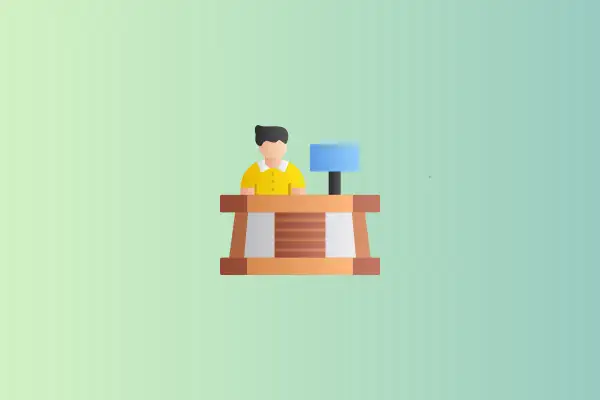 Ilustración de un funcionario en un escritorio, representando la diferencia entre funcionario y funcionario de carrera.