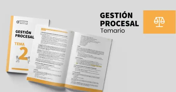 Temario de Gestión Procesal con el tema 2 destacado. Ideal para preparar exámenes anteriores de gestión procesal.